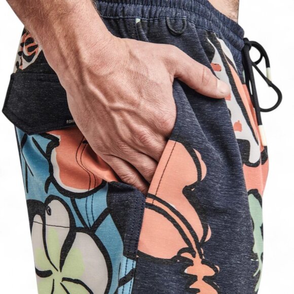 Roark Board Shorts Shorey 16" Shell Cove L Dark Navy Floral Swim Surf Hawaiian - Picture 6 of 16